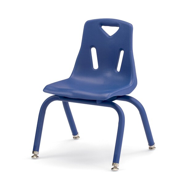 Berries Stacking Chairs with Powder-Coated Legs, 12 in. Ht, Set of 6, Blue
